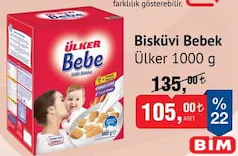 ÜLKER BİSKÜVİ BEBEK 1000 G